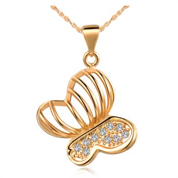 White Gold Plated Rose Gold Necklace LSN817