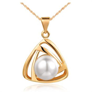 White Gold Plated Rose Gold Necklace LSN826