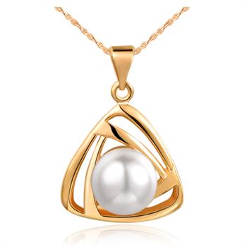 White Gold Plated Rose Gold Necklace LSN826