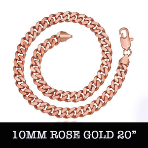 Rose Gold Curb Chain 20inch 10mm LSN836-B