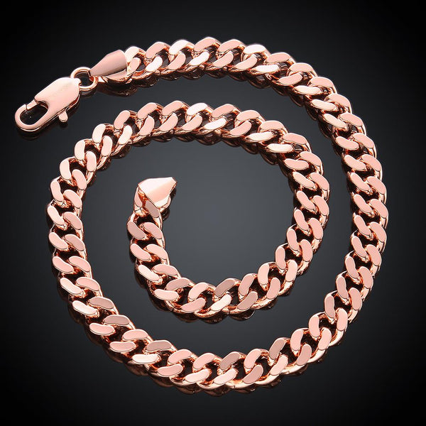 Rose Gold Curb Chain 20inch 10mm LSN836-B