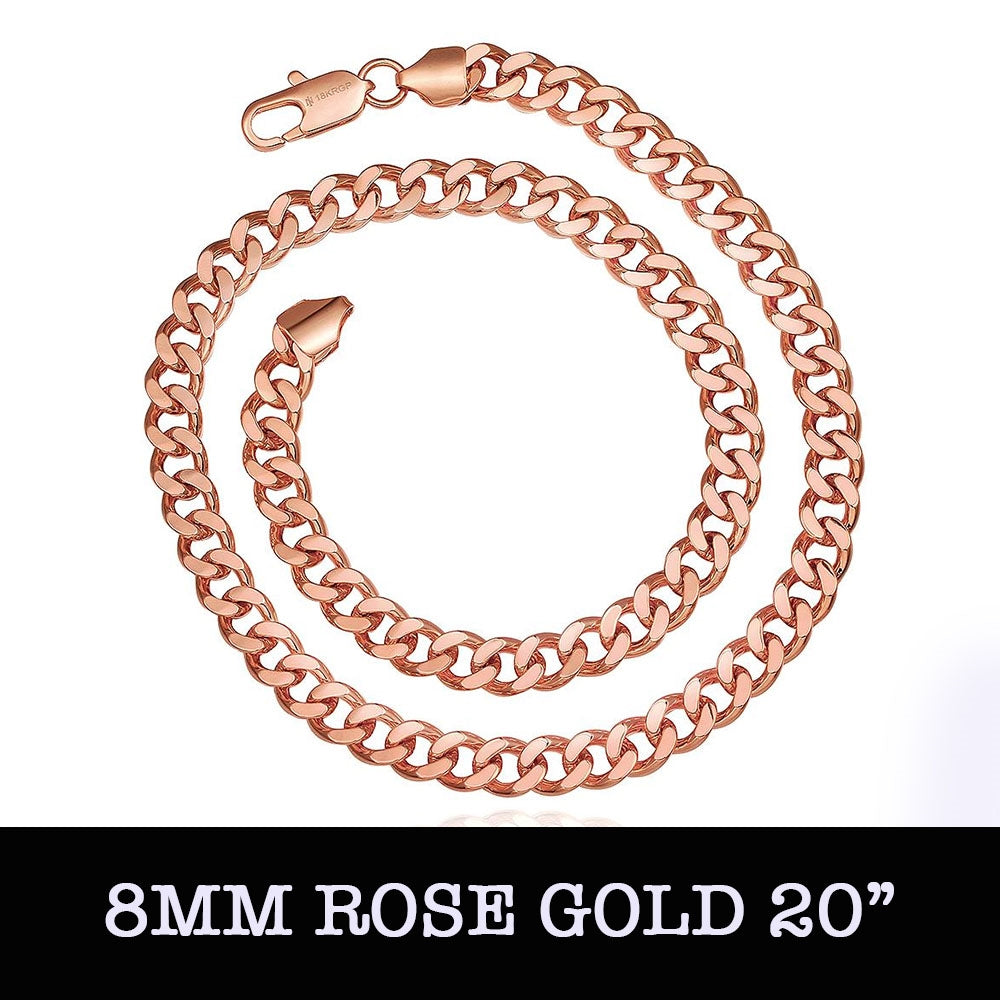 Rose Gold Curb Chain 20inch 8mm LSN837-B
