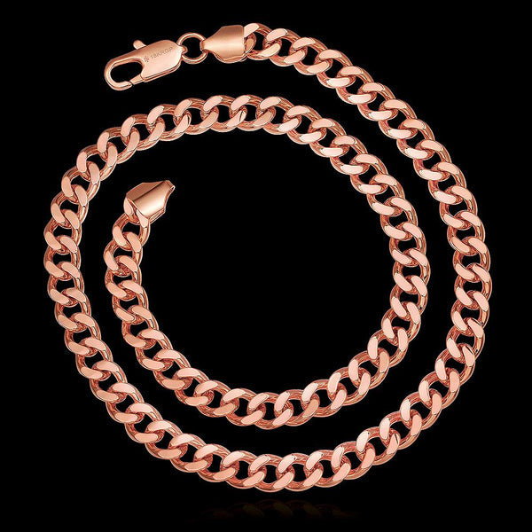 Rose Gold Curb Chain 20inch 8mm LSN837-B