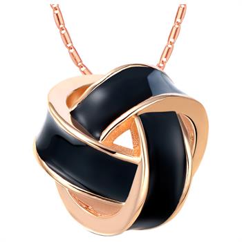 White Gold Plated Rose Gold Necklace LSN862