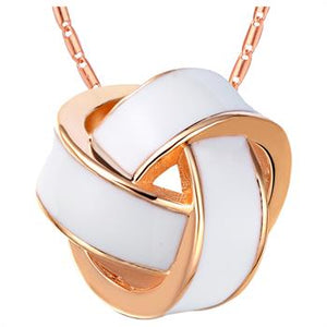 White Gold Plated Rose Gold Necklace LSN864