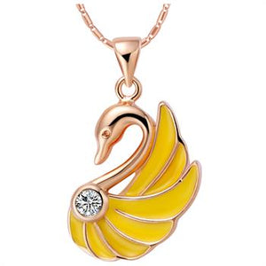 White Gold Plated Rose Gold Necklace LSN867