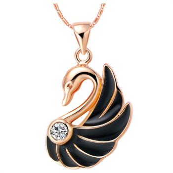 White Gold Plated Rose Gold Necklace LSN869