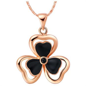 White Gold Plated Rose Gold Necklace LSN871