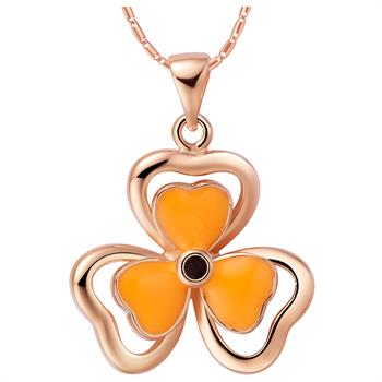 White Gold Plated Rose Gold Necklace LSN873