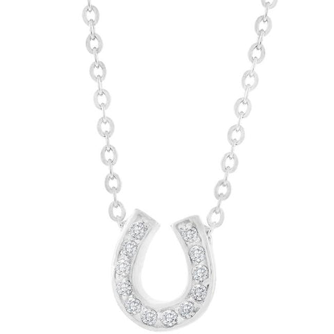 Bezel Horseshoe Pendant - P01225RS-C01