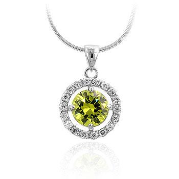 Green Cubic Zirconia Drop Pendant - P01462R-C41