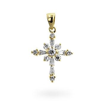 Snowflake Cross Pendant - P01536G-C01