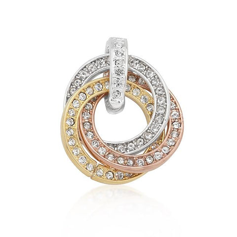 Triple Tone Eternity Pendant - P01634T-C01