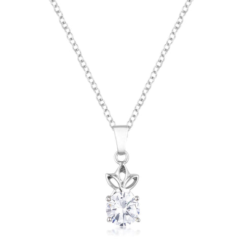 8mm Round Cut Clear Cubic Zirconia Fashion Pendant - P11117R-S01