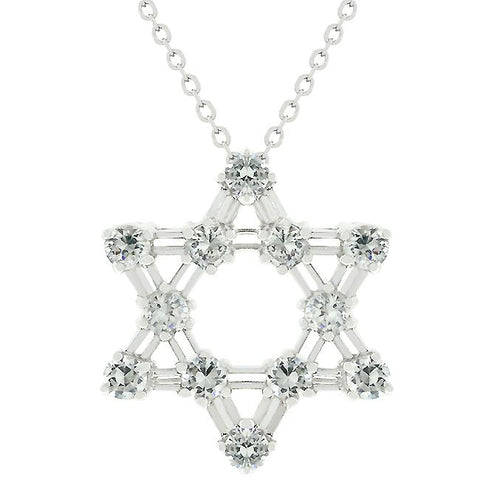 Cubic Zirconia Star Of David Pendant - P11298RS-C01