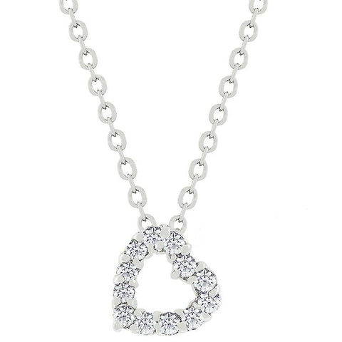 Cubic Zirconia Heart Silhouette Pendant - P11308R-C01
