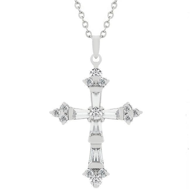 Brilliant Cubic Zirconia Cross Pendant - P11312R-C01