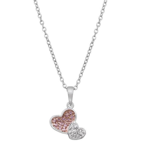 Two Hearts Pave Pendant - P11371T-C12