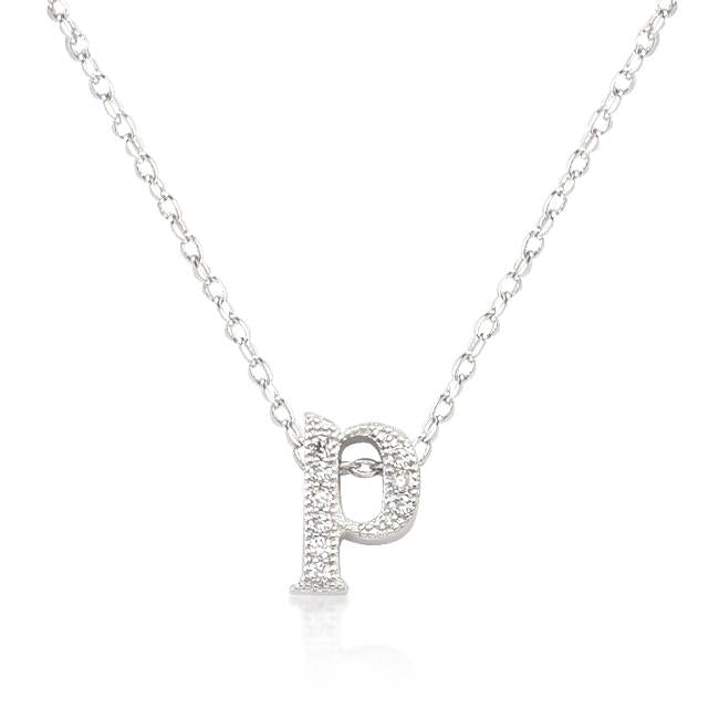 Micro-Pave Initial P Pendant - P11408R-C01-P