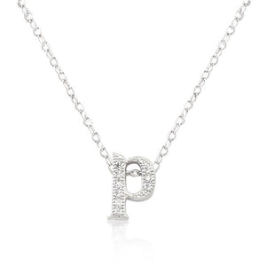 Micro-Pave Initial P Pendant - P11408R-C01-P