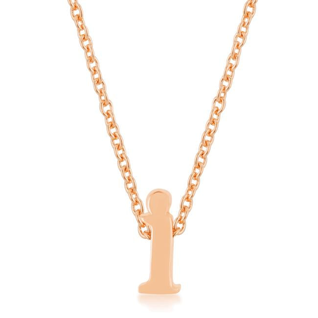 Rose Gold Finish Initial I Pendant - P11409A-V00-I