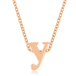 Rose Gold Finish Initial Y Pendant - P11409A-V00-Y