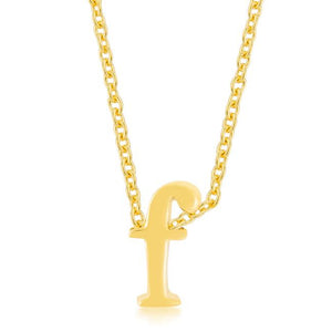 Golden Initial F Pendant - P11409G-V00-F