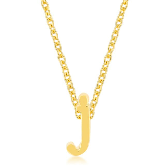 Golden Initial J Pendant - P11409G-V00-J