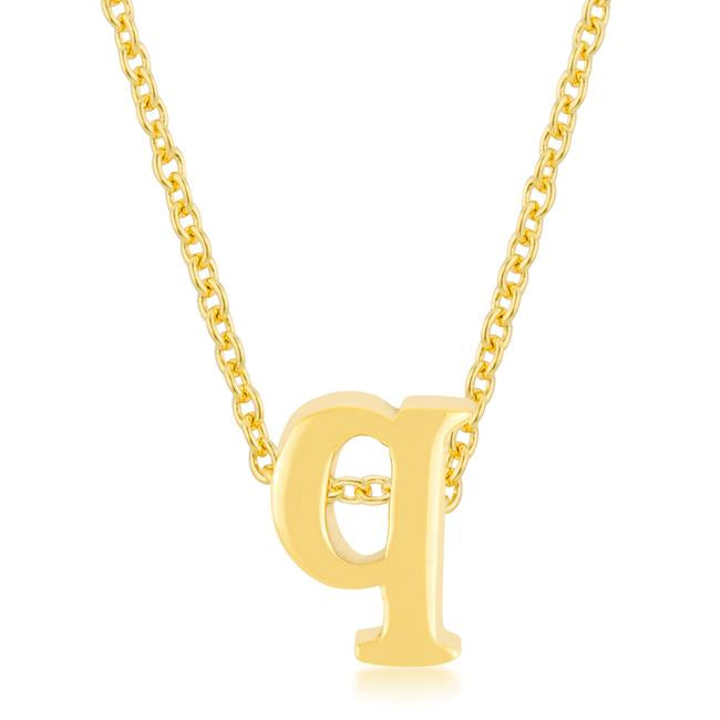 Golden Initial Q Pendant - P11409G-V00-Q