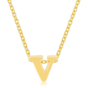 Golden Initial V Pendant - P11409G-V00-V