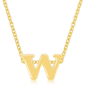 Golden Initial W Pendant - P11409G-V00-W