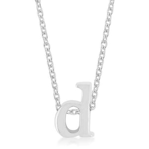 Rhodium Plated Finish Initial D Pendant - P11409R-V00-D