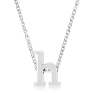 Rhodium Plated Finish Initial H Pendant - P11409R-V00-H