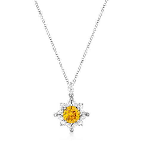Classic Sun Pendant in Rhodium Plated - P11437R-C61