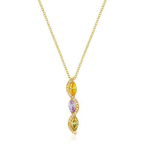 Golden Marquise Teardrop Pendant - P11444G-V01