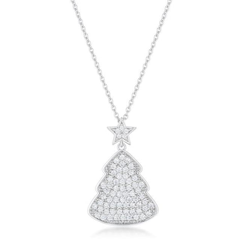 Clear Christmas Tree Drop Necklace - P11457R-C01