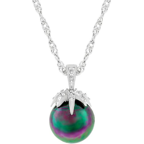 Leafed Tahitian Pearl Pendant - P20063R-C89