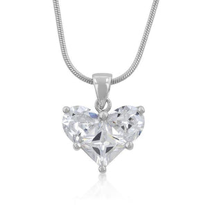 Classic Clear Heart Pendant - P20066R-C01