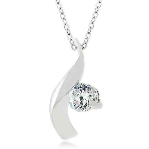 Cubic Zirconia Twist Pendant - P20128R-S01