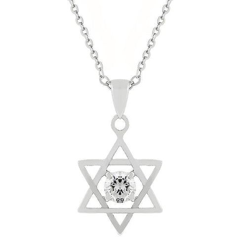 Star of David Solitaire Pendant - P50012R-S01