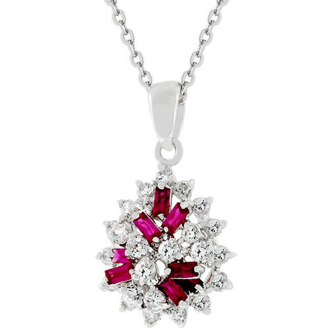 Mixed Ruby Red Cluster Pendant - P50015R-C10