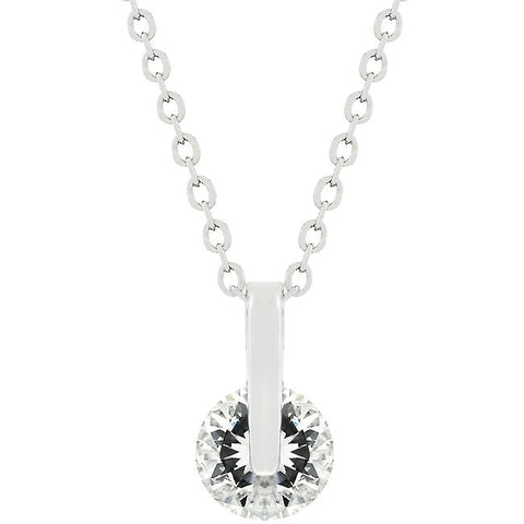 Classic Solitaire Cubic Zirconia Pendant - P50034R-S01