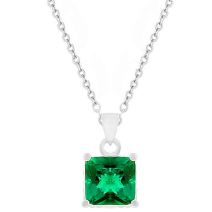 Dual Cubic Zirconia Square Pendant - P50035R-C40