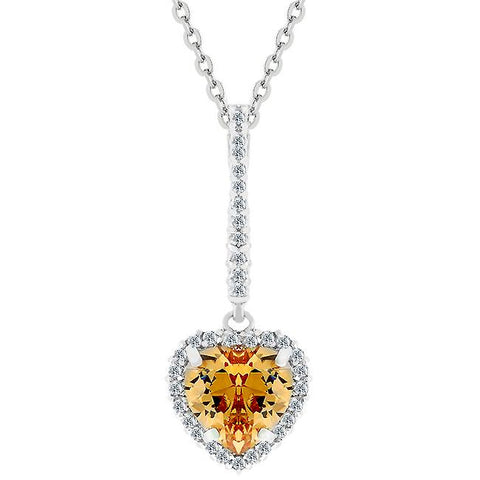 Champagne Heart Drop Pendant - P50056R-C72
