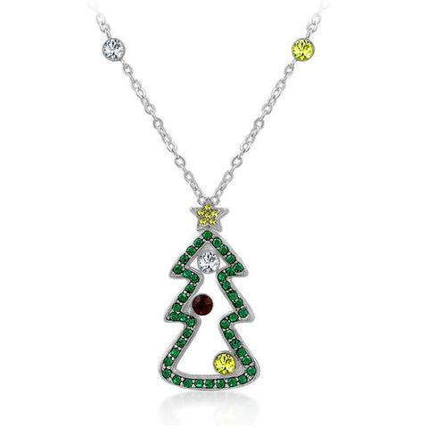 Cubic Zirconia Christmas Pendant - P50078R-V01