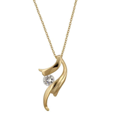 Solitaire Winged Pendant - P50096G-C01