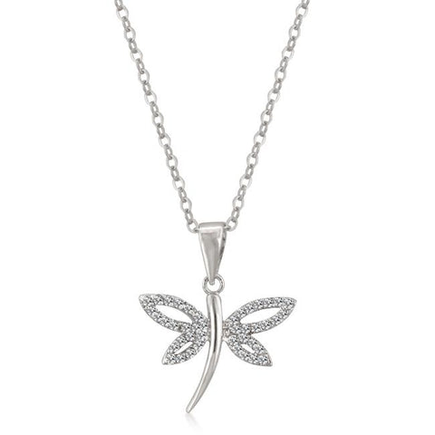 Cubic Zirconia Dragonfly Pendant - P50103R-C01
