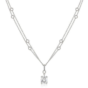 Solitaire Pendant on Double Chain - P50123R-C01