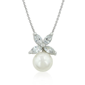 Butterfly White Pearl Pendant - P50124R-C84