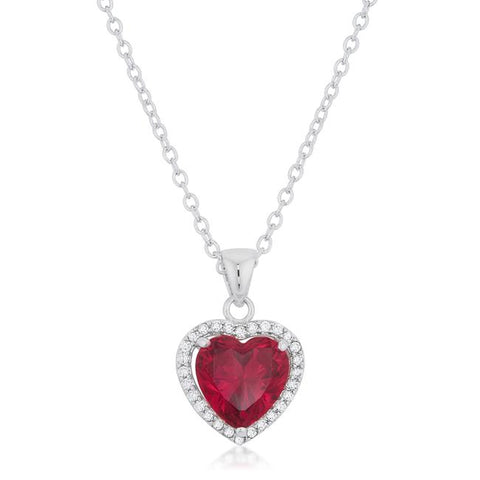 Garnet Red Heart Pendant - P50169R-C13